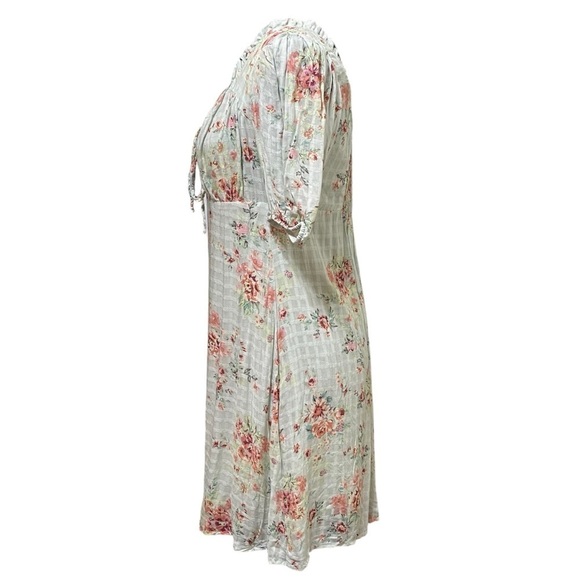 Hint of Mint Floral Plaid Babydoll Dress Large Fairy Y2K Style NWT - Picture 6 of 11